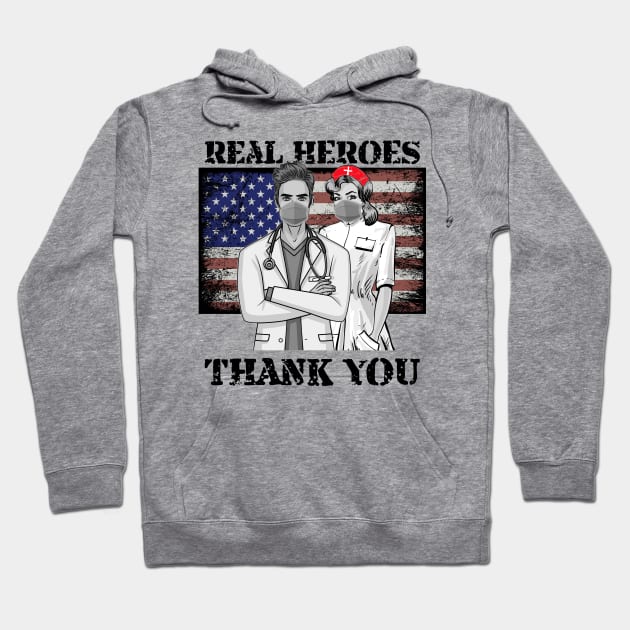 Real Heroes Wear masks when possible thank you nurses and  doctors Hoodie by Black Frog